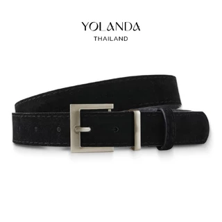 Yolanda สีดำ แมทช์ง่าย ดีไซน์พรีเมียม ใส่ง่าย Belt สีกาแฟ หัวเข็มขัดสีทองและสีเงิน ดูแพงแบบมีรสนิยม FF1614 FF1615