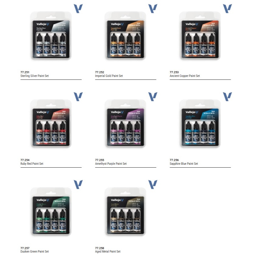 Vallejo : True Metallic Metal : True Metallic Metal Paint set