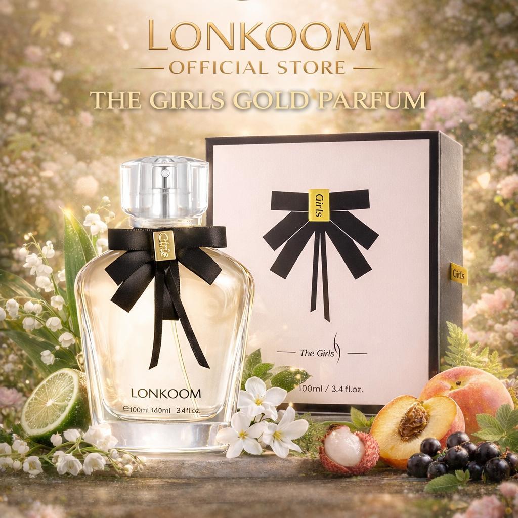 LONKOOM  The Girls Gold Eau De Parfume น้ำหอม (EDP) 100ml. กลิ่นฟลอรัล น้ำหอมนักศึกษา วัยทำงาน