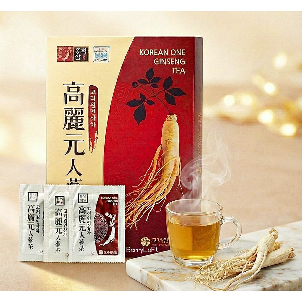 KOREAN ONE Ginseng Tea กล่องใหญ่ มี 100 ซอง ชาโสมเกาหลี ลอตผลิตใหม่ล่าสุด Exp. 2028
