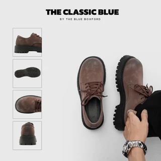 (พร้อมส่ง) The Classic blue - Brown Lisbon Derby shoes รองเท้าหนังเดอร์บี้ - ไซส์ใหญ่สุด 46 ยาว 28.5 ซม.