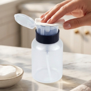 ขวดปั๊มใส 200ml สำหรับน้ำยาล้างเล็บ | ขวดกดแอลกอฮอล์/คลีนเซอ…
