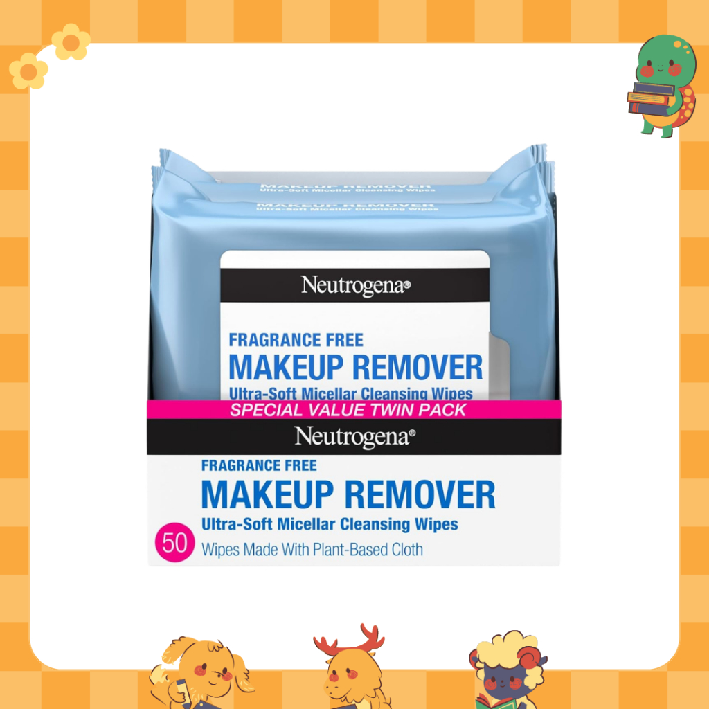 Neutrogena Fragrance Free Makeup Remover Wipes, Face Cleansing Towelettes, 25 Count, 2 Pack