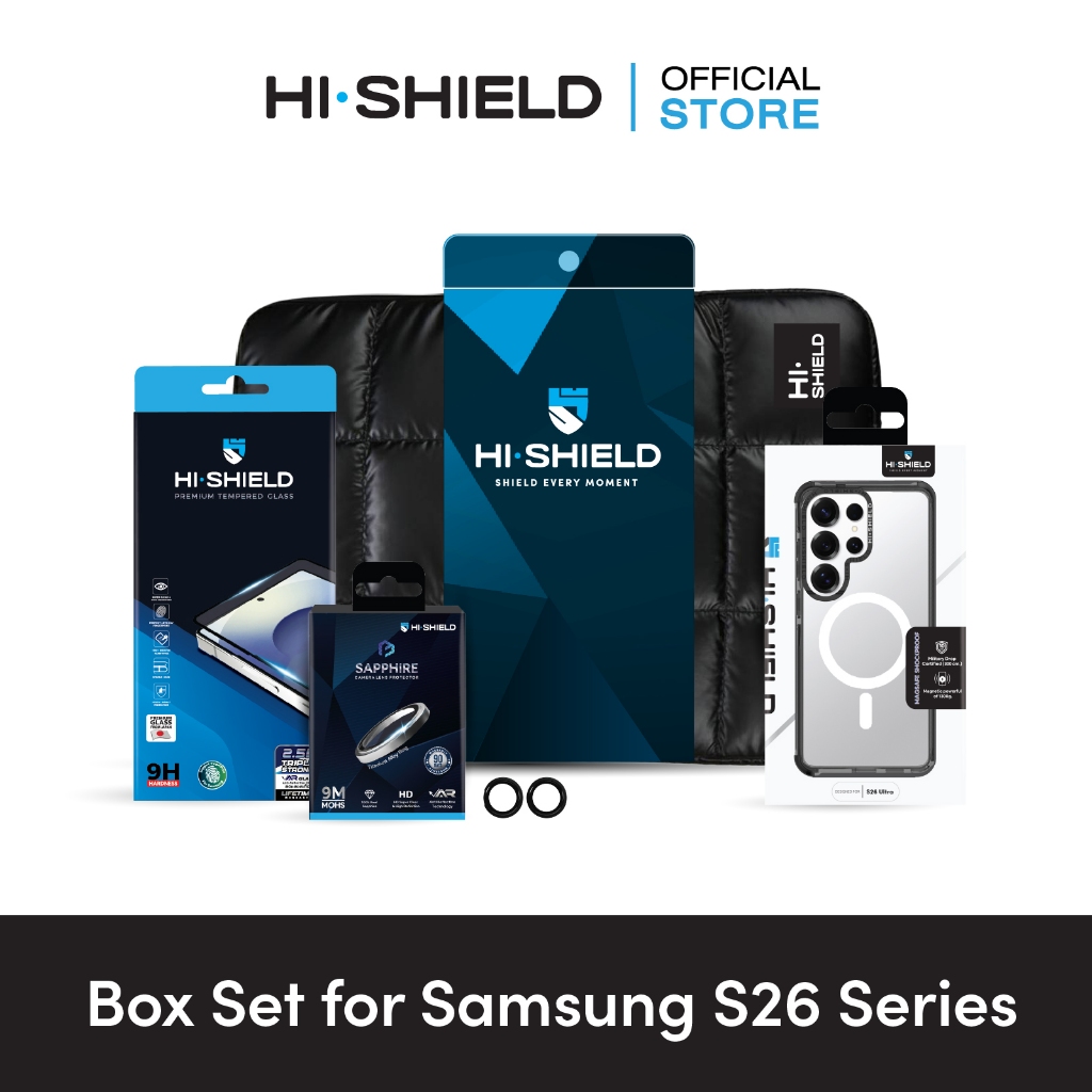HI-SHIELD Box Set SAMSUNG S26 Series - ฟิล์มกระจก ฟิล์มกล้อง เคส [คูปองติดฟิล์มฟรี]