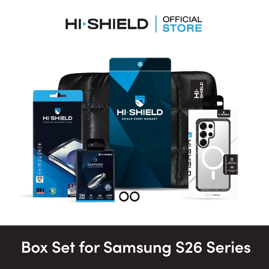 HI-SHIELD Box Set SAMSUNG S26 Series - ฟิล์มกระจก ฟิล์มกล้อง เคส [คูปองติดฟิล์มฟรี]