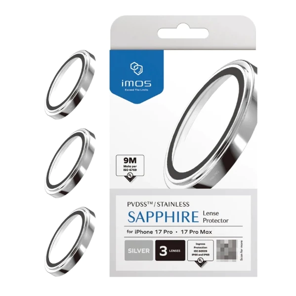 iMos ฟิล์มกระจกเลนส์กล้อง Sapphire สำหรับ iPhone 17/Air/Pro/Pro Max กันรอย คมชัด
