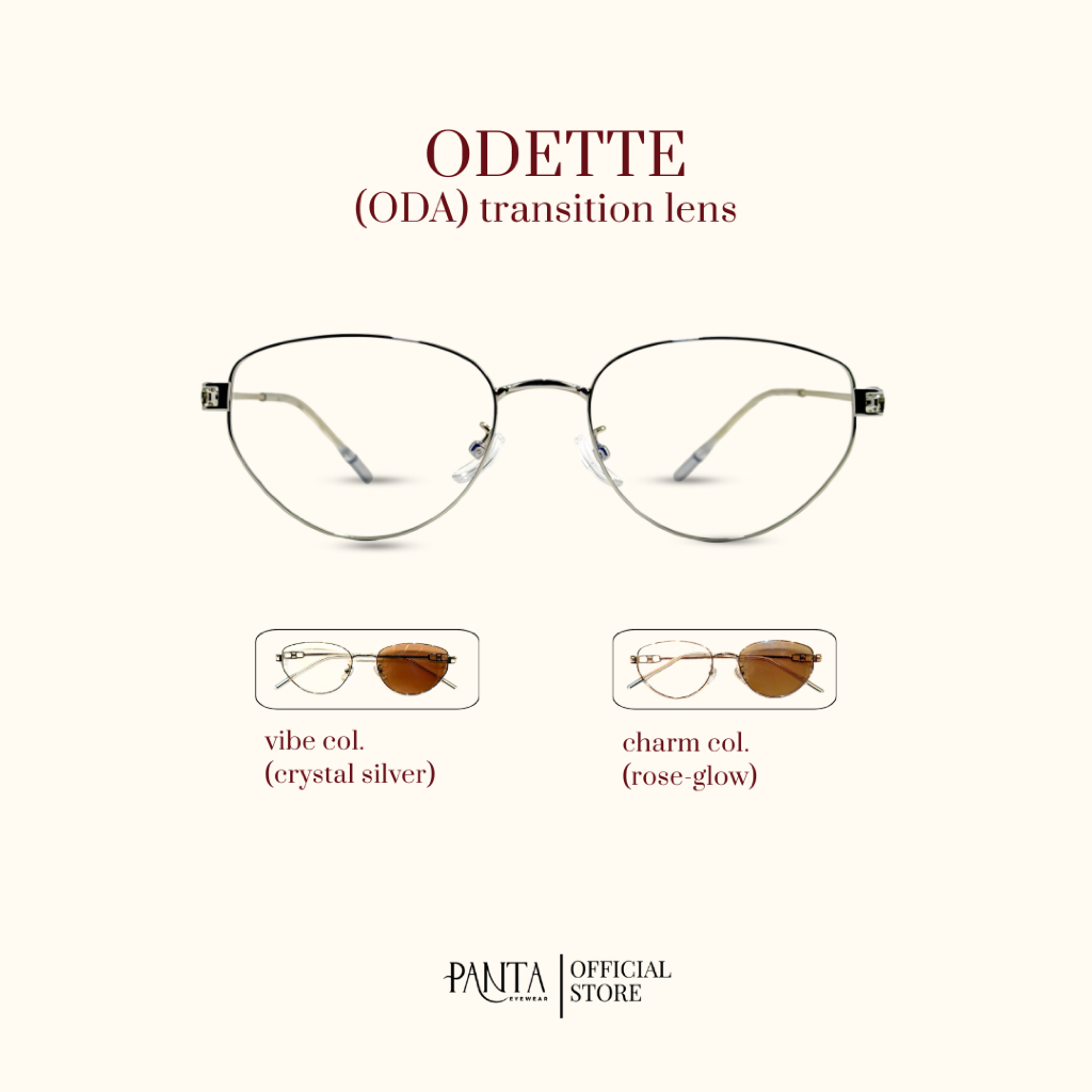 (สายตาสั้น) PANTA | ODA : ODETTE (โอ-เด็ต) แว่นกรองแสงสีฟ้าออกแดดเปลี่ยนสีชา