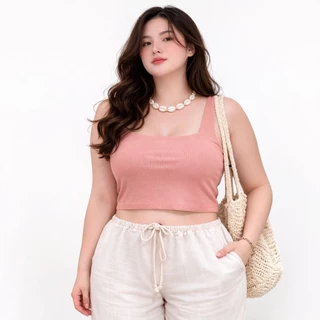 💕PP♡CLOSET💕เสื้อกล้ามคอเหลี่ยมสาวอวบ XL-3XL (Plussize) 28สี เสื้อกล้ามครอปสาวอวบ เนื้อผ้า2ชั้น ยืดได้เยอะ