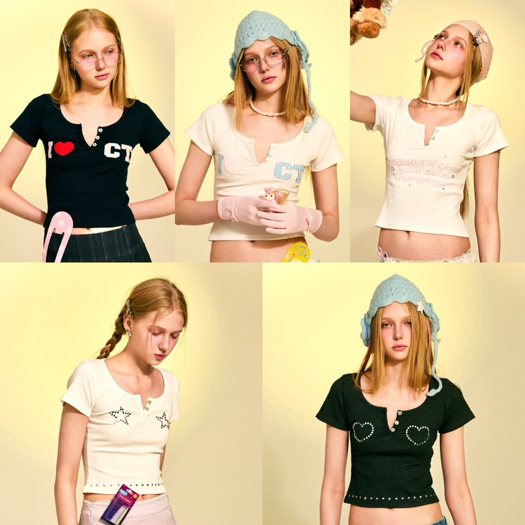 Cintage♡ CT2166 แขนสั้นกระดุมminute8824 🎀