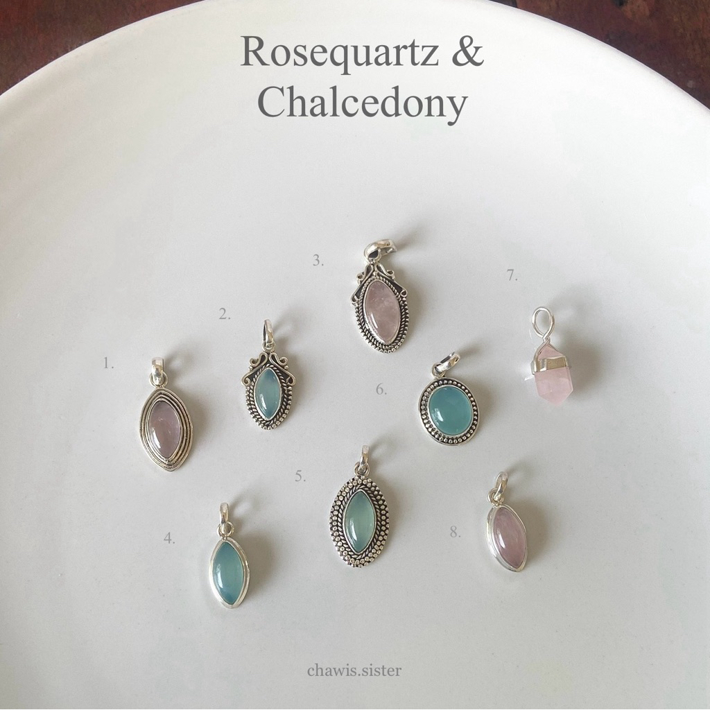 chawis.sister จี้ Rosequartz & Chalcedony (เฉพาะจี้น้า)