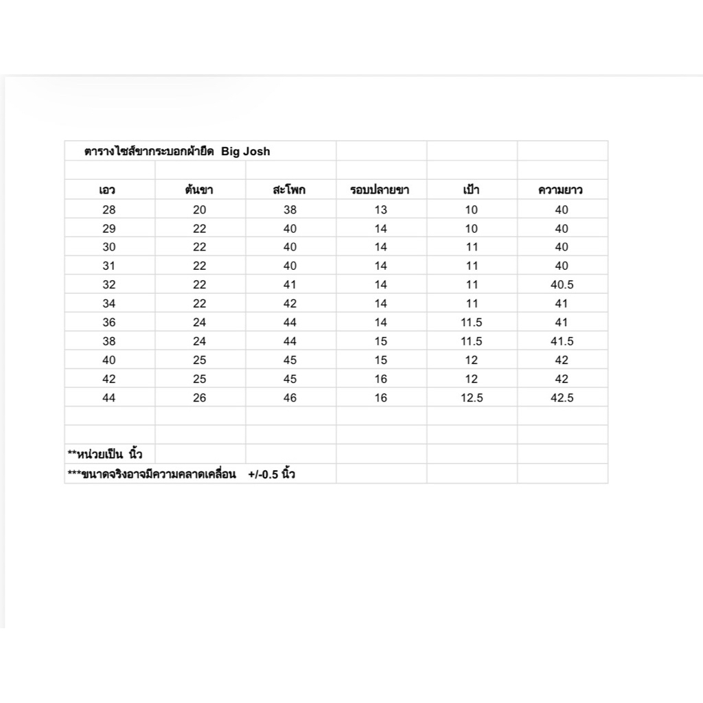 BIG JOSH มีไซส์28-44 กางเกงยีนส์ผู้ชาย ขากระบอกเล็ก ผ้ายืด เป้ากระดุม/ซิป มี5สี - รูปที่ 5