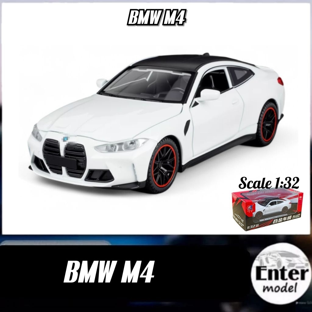 โมเดลรถ รวมแบบ BMW M4 M8 X3 X5 เหล็กอัลลอย มีเสียงมีไฟ สเกล 1/32 ยาว 15cm