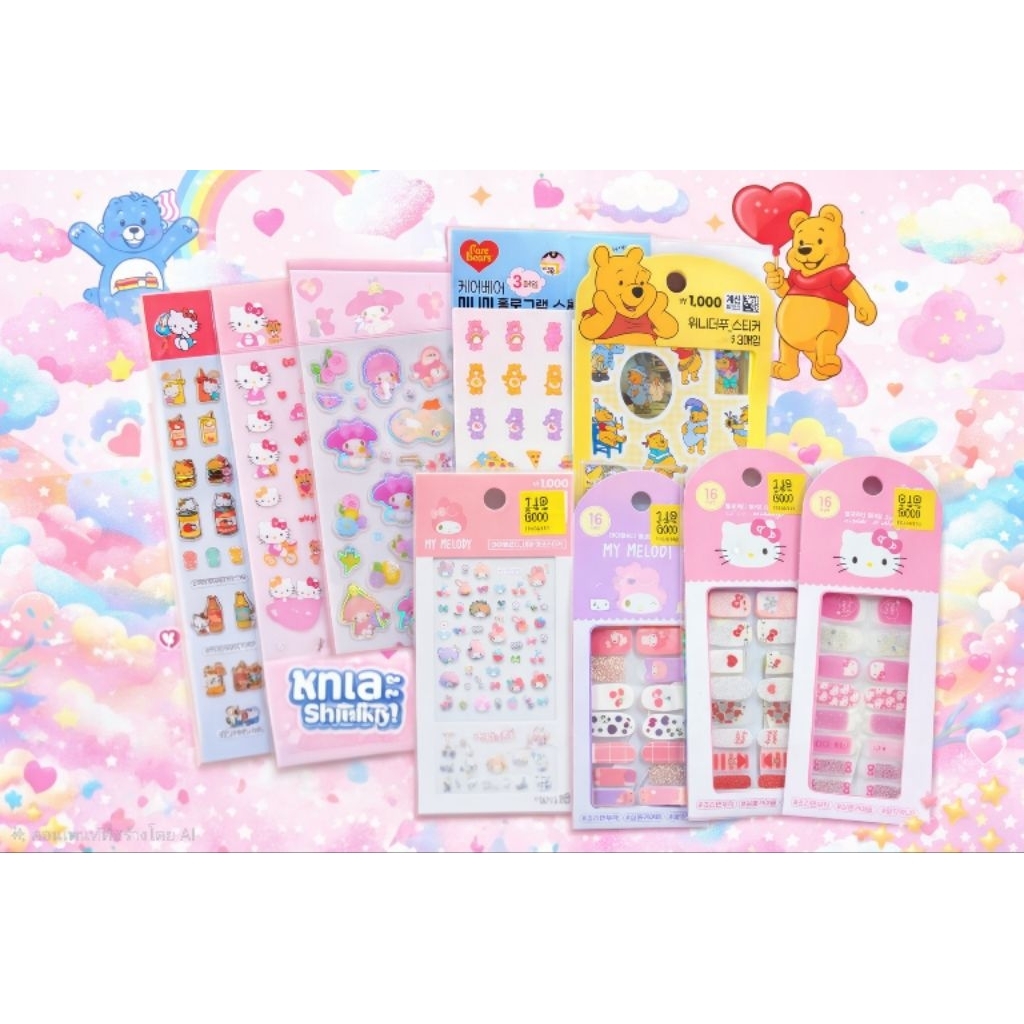 Daiso เกาหลี สติ๊กเกอร์ Sanrio kitty my melody