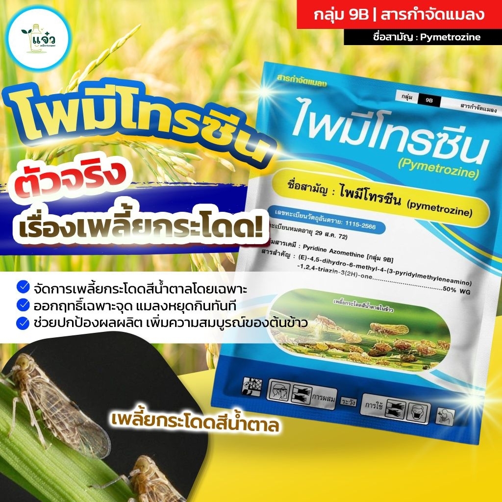 ไพมีโทรซีน ขนาด 1 กิโลกรัม ใช้ป้องกันกำจัดแมลง เช่น เพลี้ยกระโดด