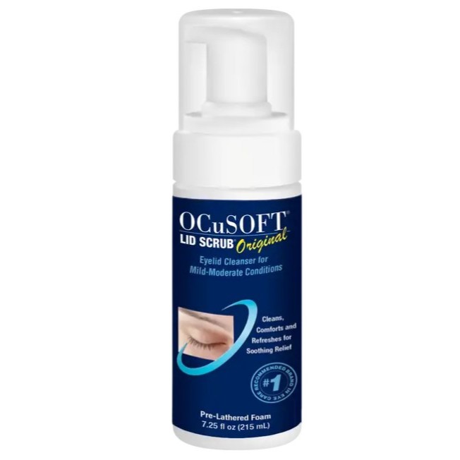 exp 01/28 Ocusoft lid scrub foam  โฟมสครับทำความสะอาดเปลือกตาขนาด 50ml  - สีน้ำเงิน