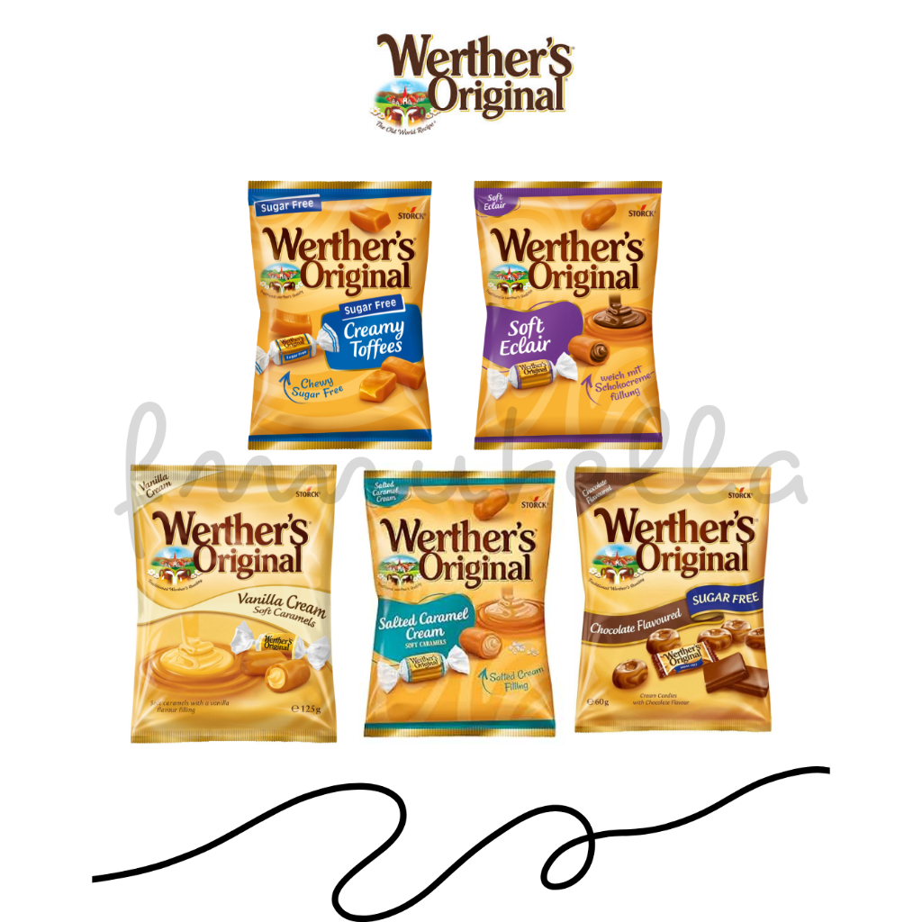 Werther's Original ลูกอมคาราเมลละมุน หอมหวาน มี 5 รสชาติ ขนาด 60-125 กรัม สินค้านำเข้าจากเยอรมัน