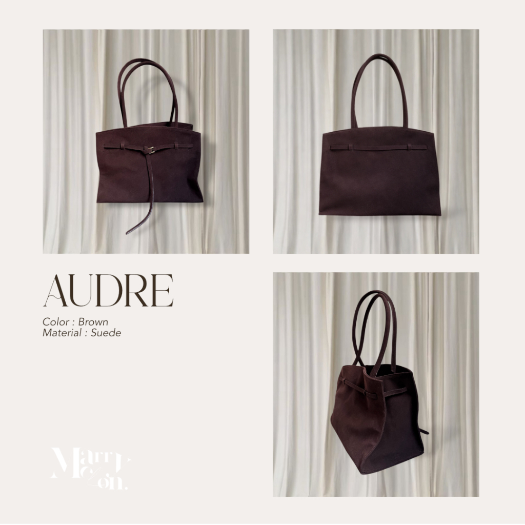 Marry Melon รุ่น Audre - Suede Tote Bag | กระเป๋าหนังกลับแท้ สี Brown