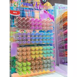 ปากกาไฮไลท์ กากเพชร 12 สี มีกลิ่นหอม Aroma ตรา M&G รุ่น APMV09E8E1 เน้นข้อความ หัวนุ่ม 1 ด้าม