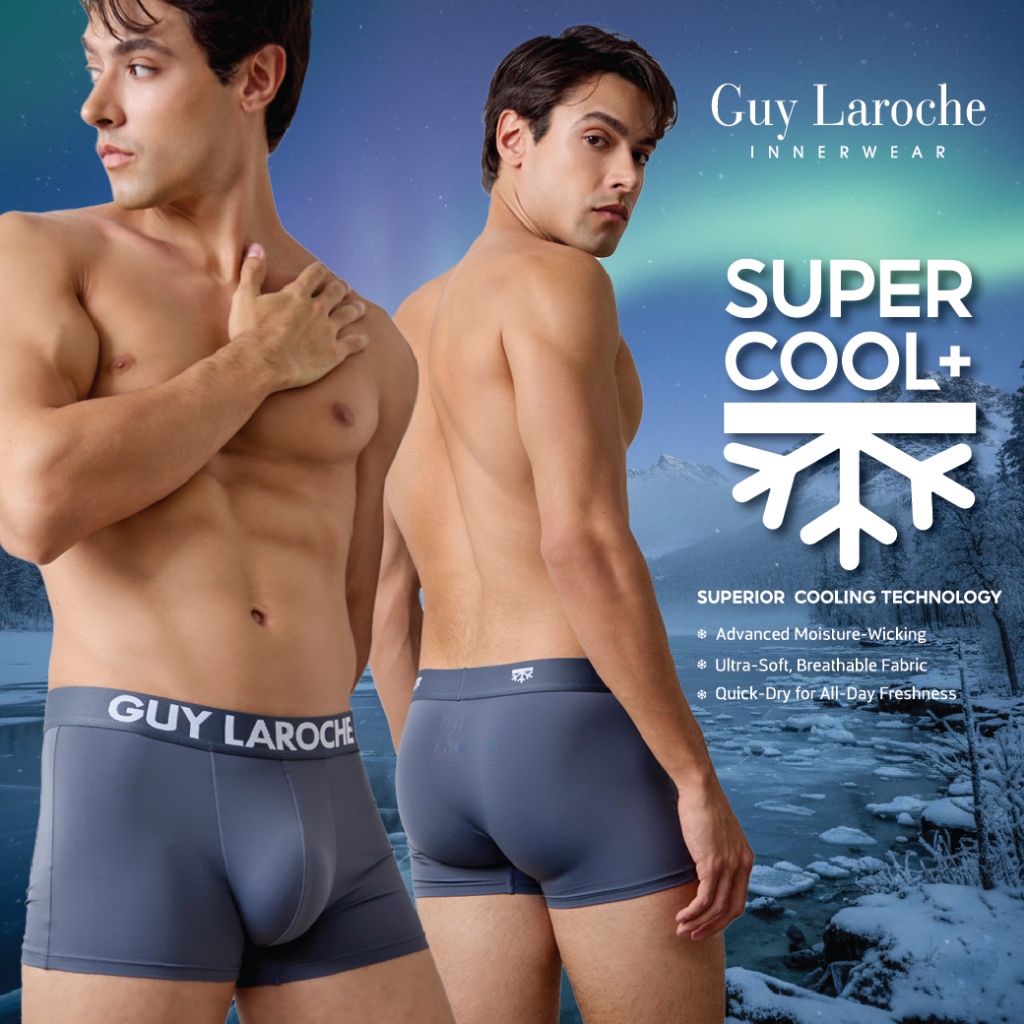 Guy Laroche กางเกงในชาย Super Cool ทรงTrunks เย็น สบาย แห้งไว แพ็ค 1 ตัว (JUU5950S6) มีให้เลือก 3 สี
