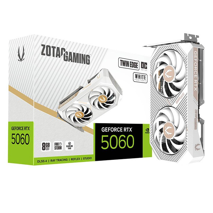 ZOTAC GAMING GEFORCE RTX 5060 TWIN EDGE OC WHITE EDITION - 8GB GDDR7 (ZT-B50600Q-10M)