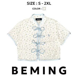 Bemingtop1133(S-2XL)-Blossom Bow Top - เสื้อครอปสไตล์ตรุษจีน…