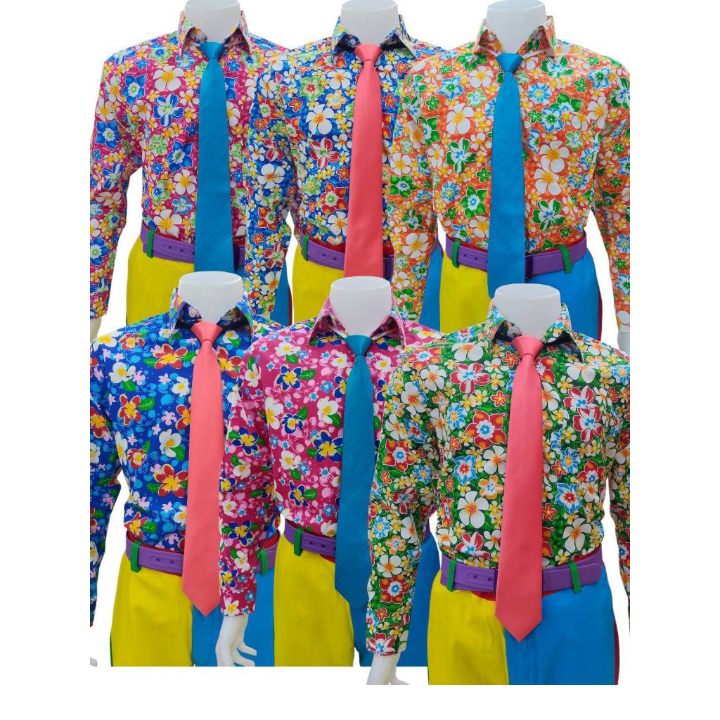 เสื้อเชิ้ตแขนยาวผู้ชายเสื้อเชิ้ตแขนยาวลายดอก