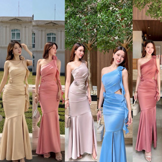 [STYLISTA] เดรสยาวทรง Mermaid ปาดไหล่ข้างเดียวสุดเก๋ ตกแต่งด…