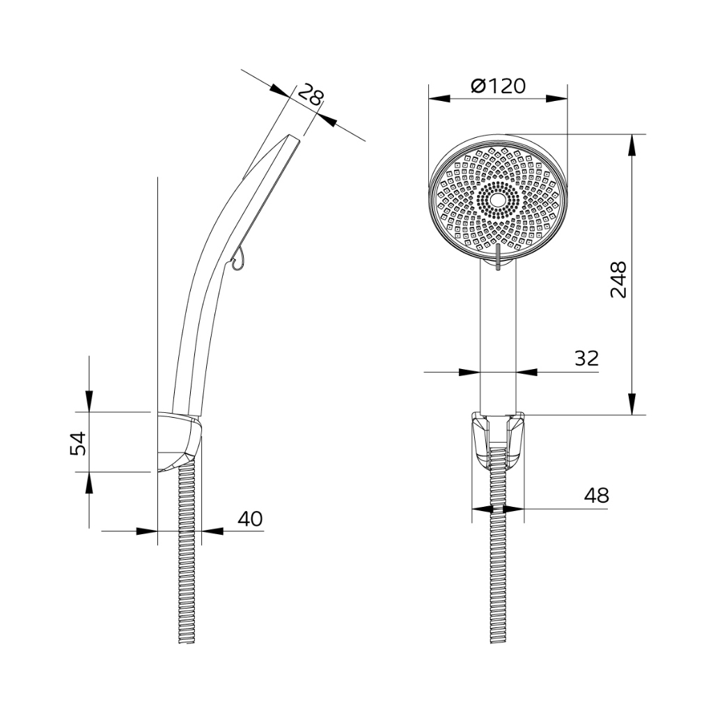 BEN D322-66BLK ฝักบัวมือพร้อมสายและขอแขวน สายน้ำ 3 ระบบ ปัดหน้าฝักบัวเปลี่ยนสายน้ำ วัสดุ ABS สีดำ สายสแตนเลสยาว 130 ซม. - รูปที่ 5