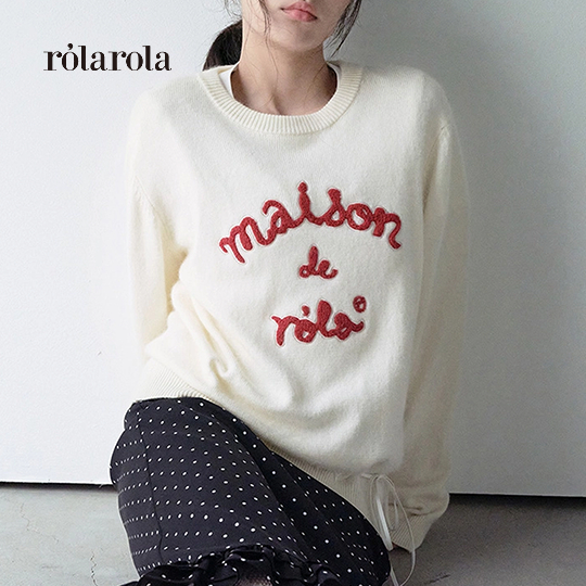 ROLAROLA - MAISON DE ROLA PATCHWORK KNIT (GRAY , IVORY, NAVY)