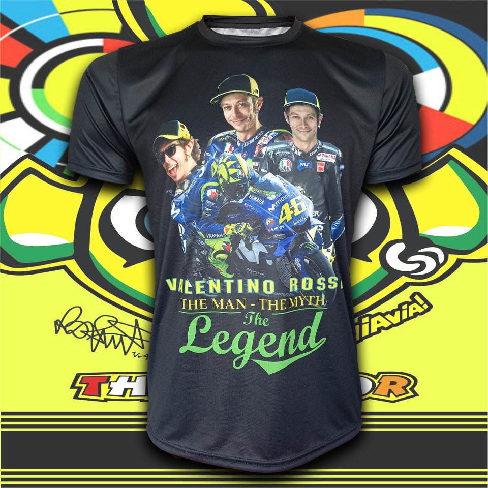 เสื้อยืด คอกลม T-shirt MotoGP เสื้อโมโตจีพี Sky Racing Team VR46 #MG0050 รุ่น วาเลนตีโน รอสซี (VOL.2