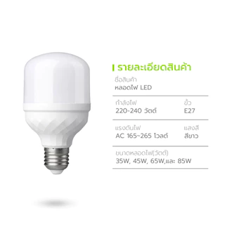 Nataku หลอดไฟLED หลอดไฟ หลอดขั่ว e27 ขนาด 30 40 60 และ 80w แสงสว่างสีขาว ประหยัดไฟ ใช้งานง่าย ได้มาตรฐาน มอก.