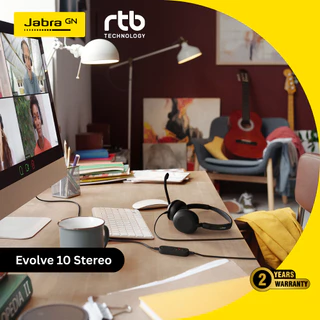 Jabra Evolve 10 USB-A Stereo หูฟัง มีสาย ครอบหู สำหรับประชุม ราคาสบายกระเป๋า