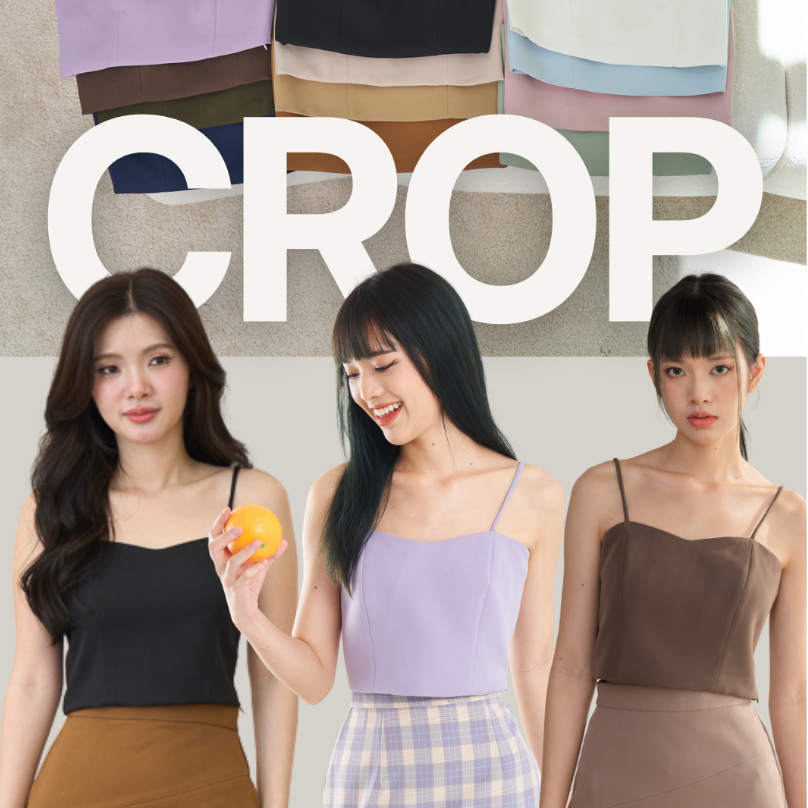 Pixie Crop Top"ไม่มี"ฟองน้ำในตัว