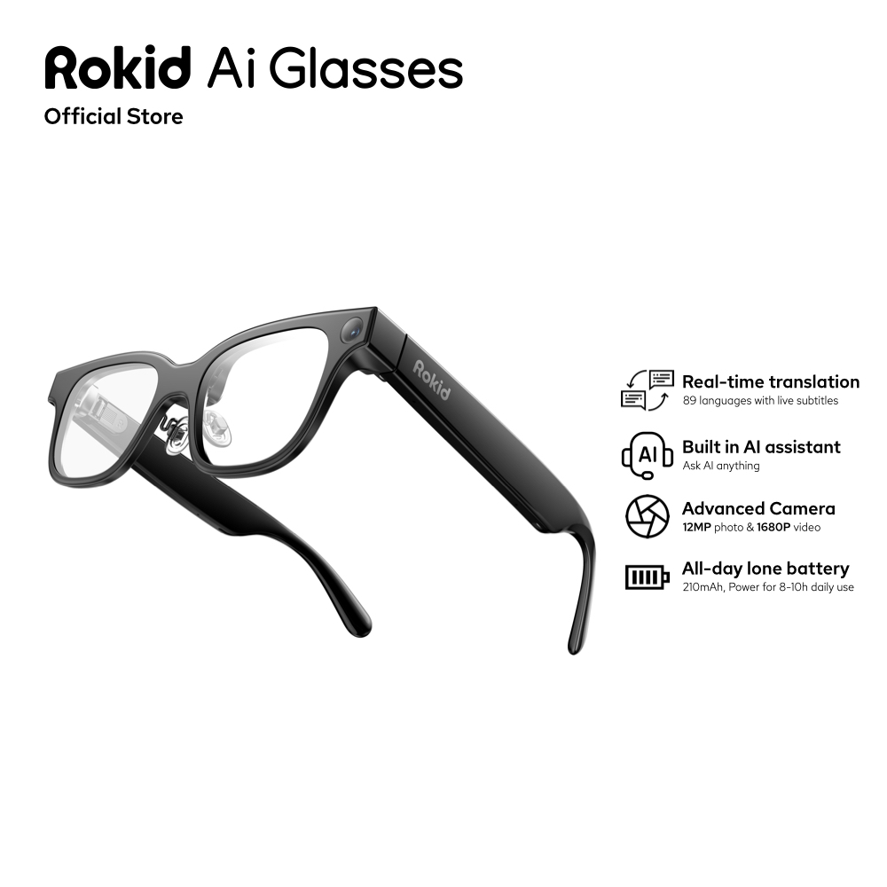 Pre-order Rokid แว่นตา AI Glasses น้ำหนักเบา ถ่ายภาพได้ ผู้ช่วย AI อัจฉริยะ พร้อมฟังก์ชั่นแปลภาษาแบบ Real-time