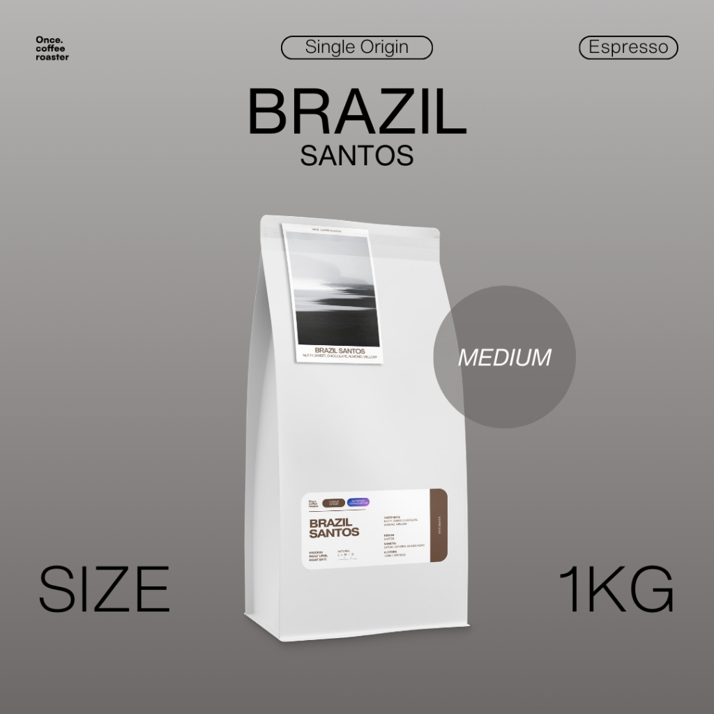 (1kg) เมล็ด Brazil Santos [Single Origin] Espresso คั่วกลาง