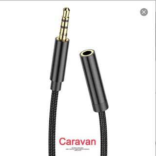 Caravan Crew สายต่อเสียง AUX ต่อหูฟัง 3.5 มม. สายถัก แบบตัวผู้-ตัวเมีย ใช้ได้กับคอมพิวเตอร์ 3.5mm male to female