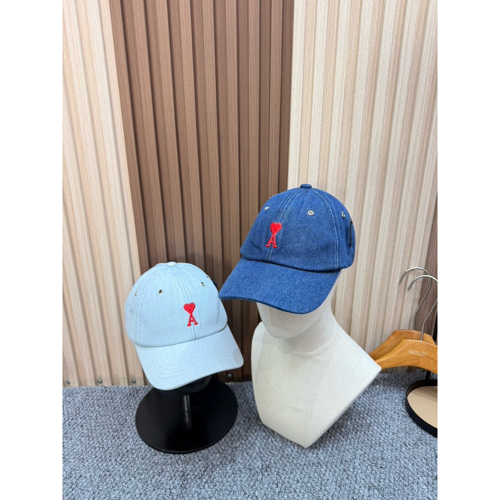พร้อมส่ง หมวก Ami Cap หมวกเอมิ ดีเทลปักโลโก้หัวใจ หมวกเกาหลี หมวกเบสบอล