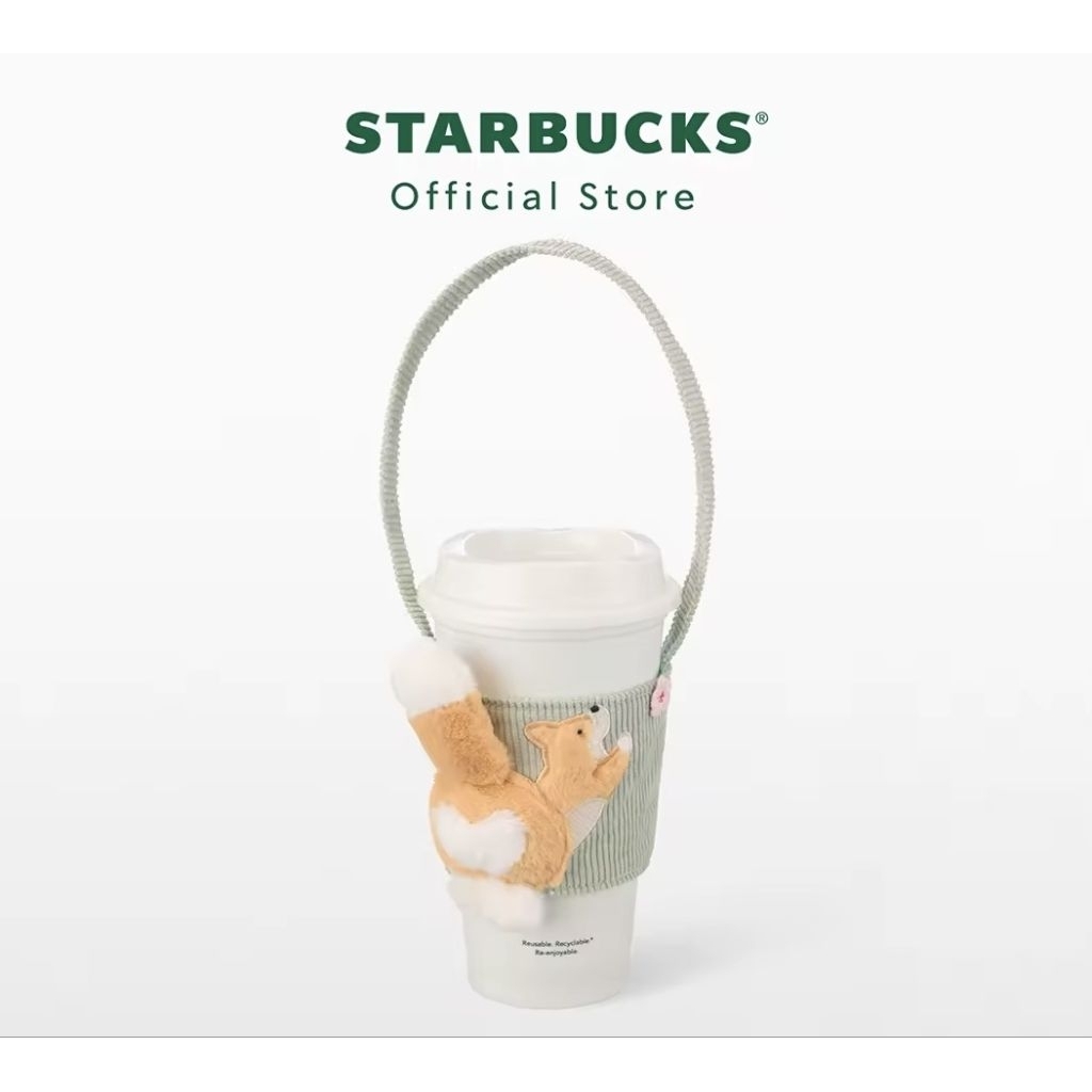 Starbucks Corgi Cherry Blossom Cup Carrier ปลอกทัมเบลอร์สตาร์บัคส์