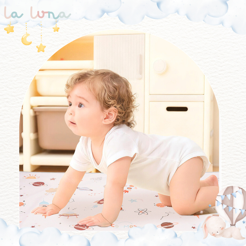 La Luna แผ่นรองกันเปื้อน แผ่นรองกินข้าวเด็ก สาย BLW ขนาดใหญ่ 110×145 ซม. ราคา ถูกที่สุด ดีลบีเคเค แกลเลอรีภาพที่ 6