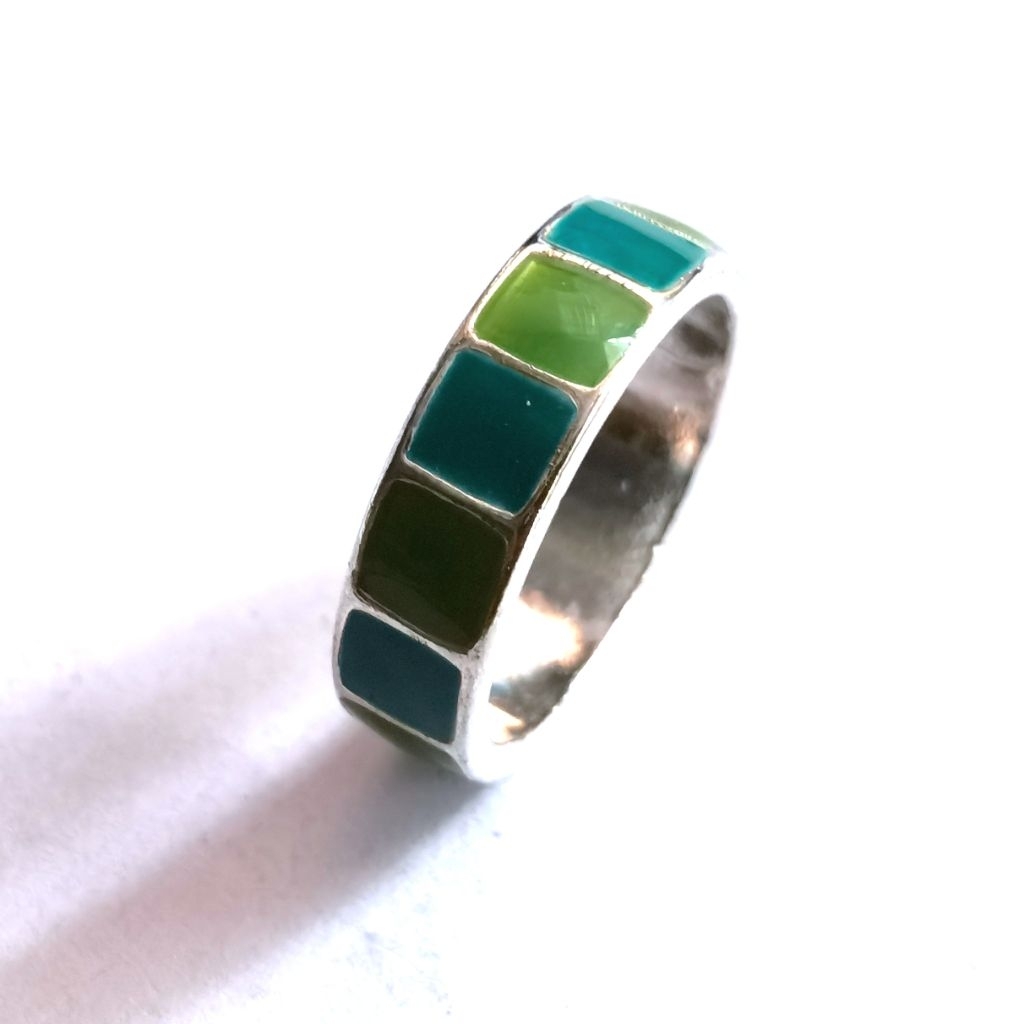 size 7, 7.5, 8 แหวนโมเสก แหวนเงิน  mosaic rings jewelry