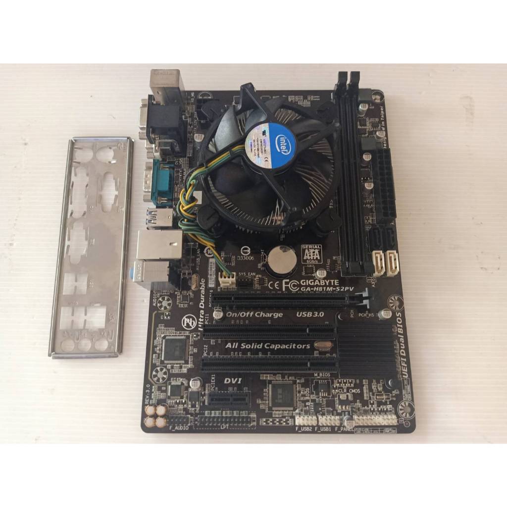 Mainboard 1150 Gigabyte GA-H81M-S2PV REV 3.0 มีฝาหลัง + CPU Intel i5-4460 พร้อมซิงค์พัดลม
