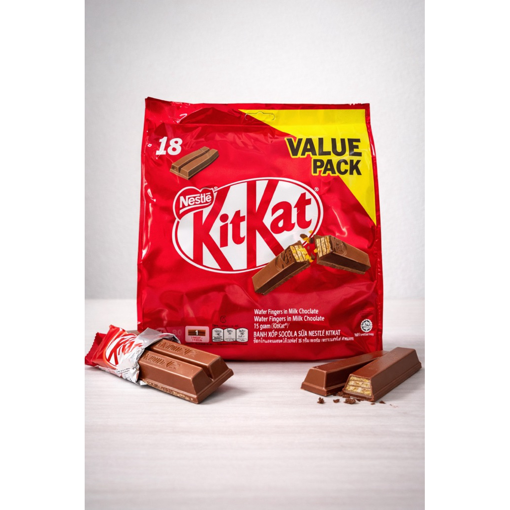 kitkat 18ชิ้น คิทแคทแดง ห่อใหญ่18ชิ้น  🔥HOT🔥 Kitkat คิทแคท 🍫 เวเฟอร์เคลือบช๊อคโกแลต (สินค้าอาจละลายจากการขนส่ง)