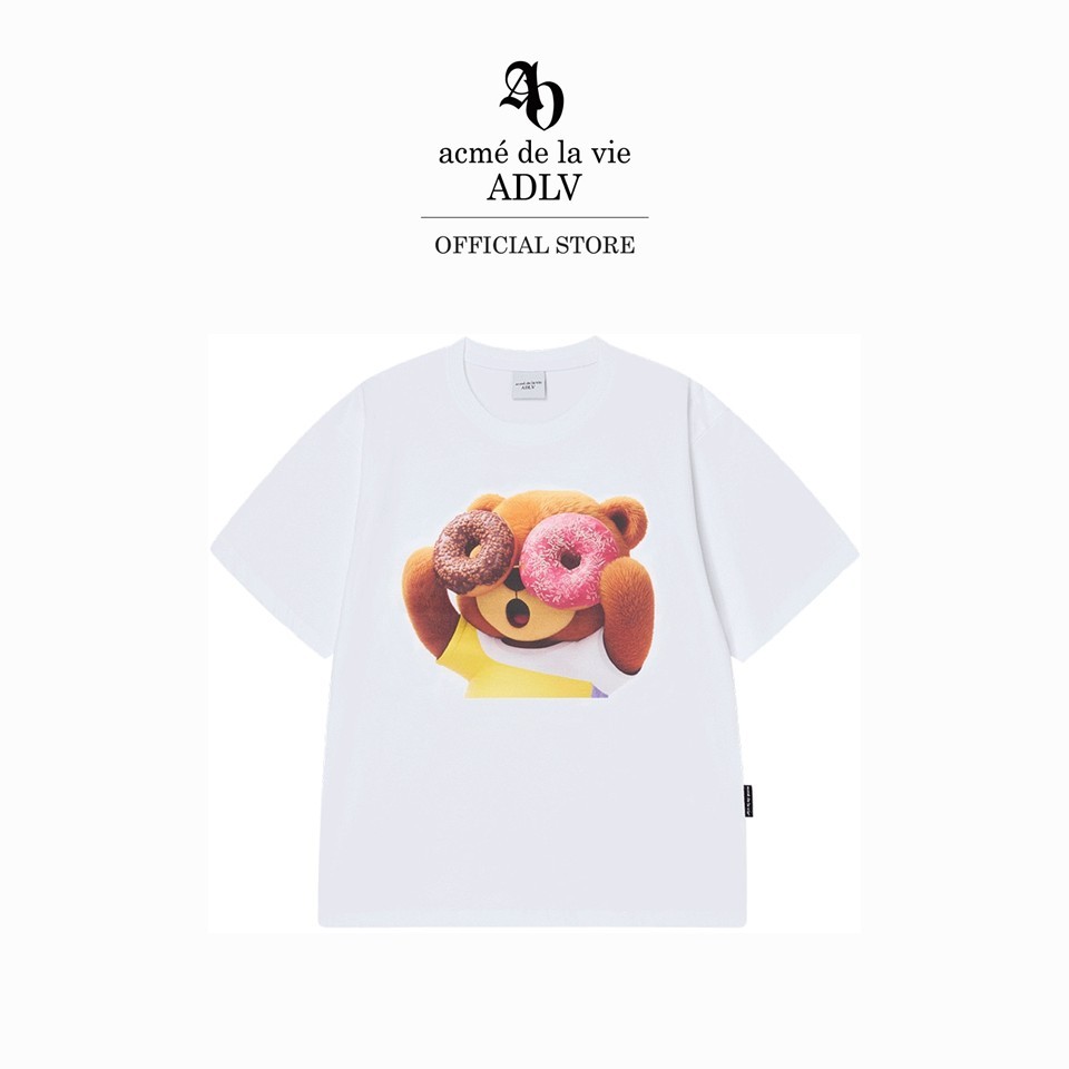 ADLV [acme de la vie] เสื้อยืด Oversize รุ่น Ac Bear Donut Baby Face Short Sleeve T-Shirt White (50242SADSSU_S6WTXX)
