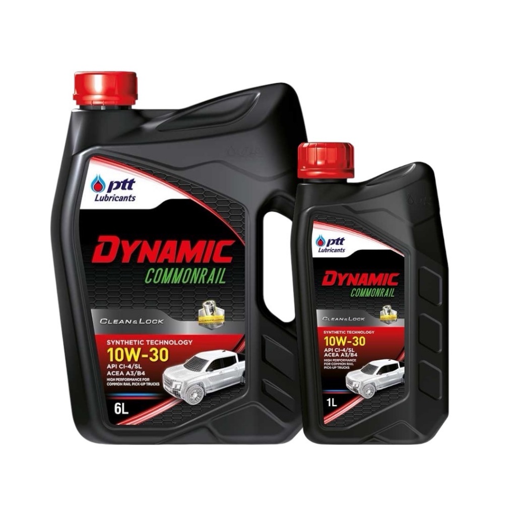 น้ำมันเครื่อง DYNAMIC COMMONRAIL 10W-30 ปริมาณ 6+1 ปตท.