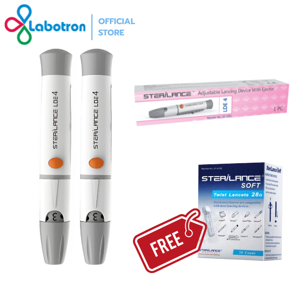 SteriLance รุ่น LDE4 ปากกาเจาะน้ำตาลปลายนิ้ว (แถมฟรี เข็ม 100 ชิ้น)
