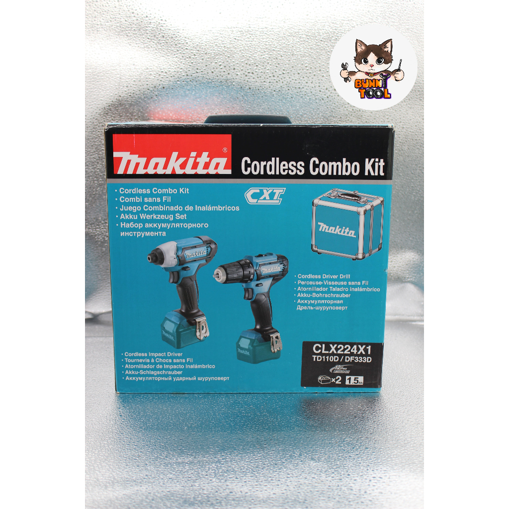 MAKITA ชุด COMBO KIT 12VMAX รุ่น CLX224X1 ประกอบด้วย DF333DZ + TD110DZ พร้อมกล่อง