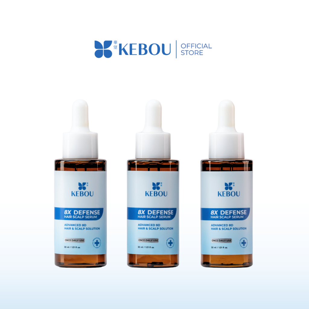 [Bundle set ลดเพิ่ม100บาท]  KEBOU 8X DEFENSE  เวชสำอางลดผมขาดหลุดร่วง รังแคและอาการคันในขั้นตอนเดียว