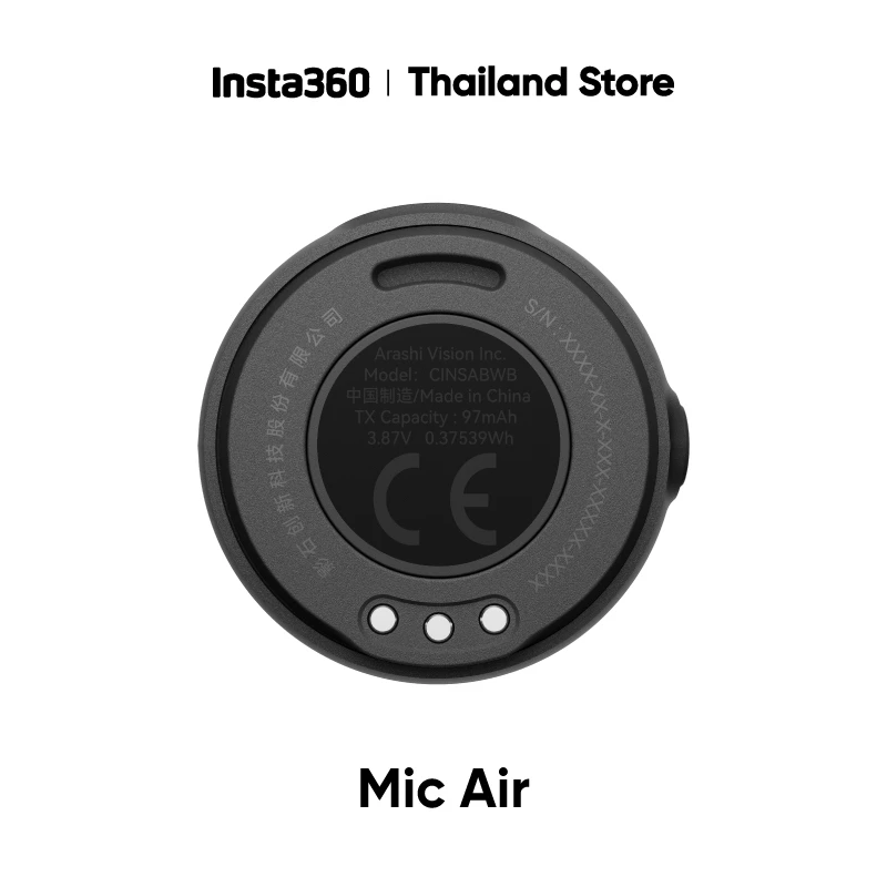 Insta360 Mic Air | Wireless Lavalier Microphone | ไมโครโฟนหนีบปกเสื้อไร้สาย | ตัดเสียงรบกวน thumbnail 4