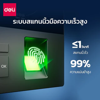 Deli เครื่องสแกนใบหน้าฝ่ามือ 3in1 เครื่องลงเวลาเข้างาน รองรับภาษาไทย จดจำใน0.6วิ Attendance Machine