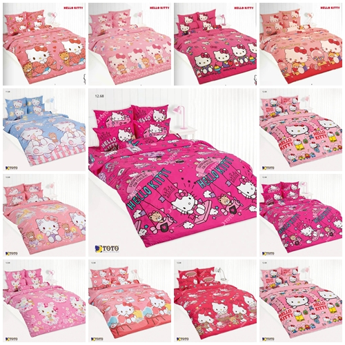 TOTO ผ้าปูที่นอนโตโต้ (ไม่รวมผ้านวม) 3.5 5 6 ฟุต สูง 10 นิ้ว ลายคิตตี้ Kitty KT87 KT88 KT89 KT90 KT9